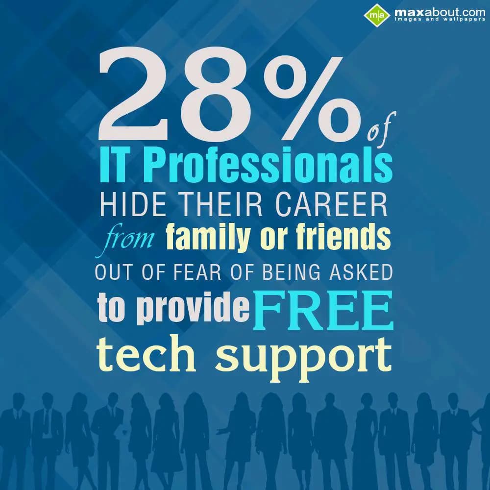 28% of IT Professionals hide their career from fam