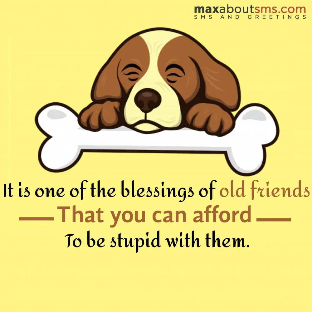 It is one of the blessings of old friends that you