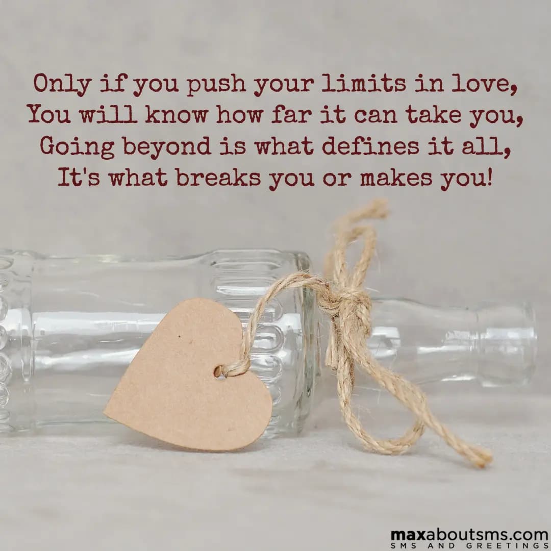 Only if you push your limits in love,
You will kno