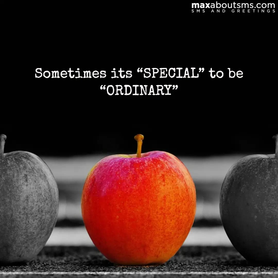 Sometimes its “special” to be “ordinary”