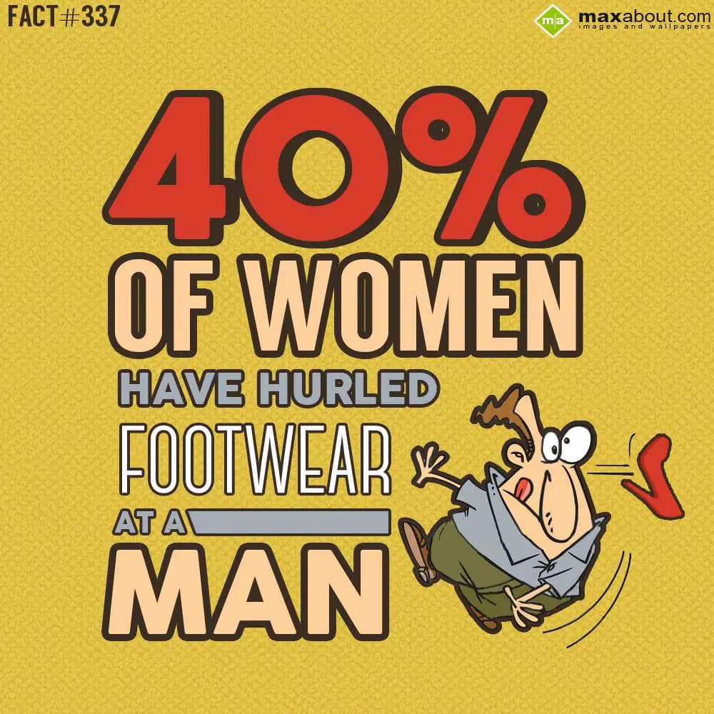 40% of women have hurled footwear at a man.