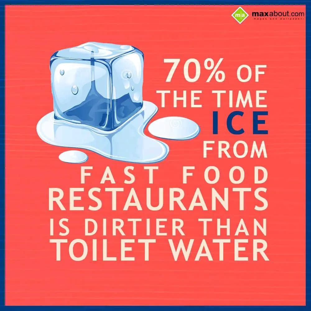 70% of the time ice from fast food restaurants is 