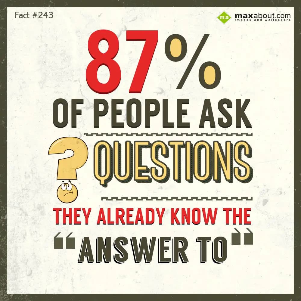 87% of people ask questions they already know answ