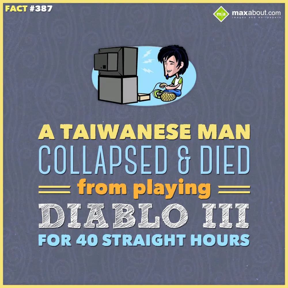 A Taiwanese man collapsed & died from playing Diab