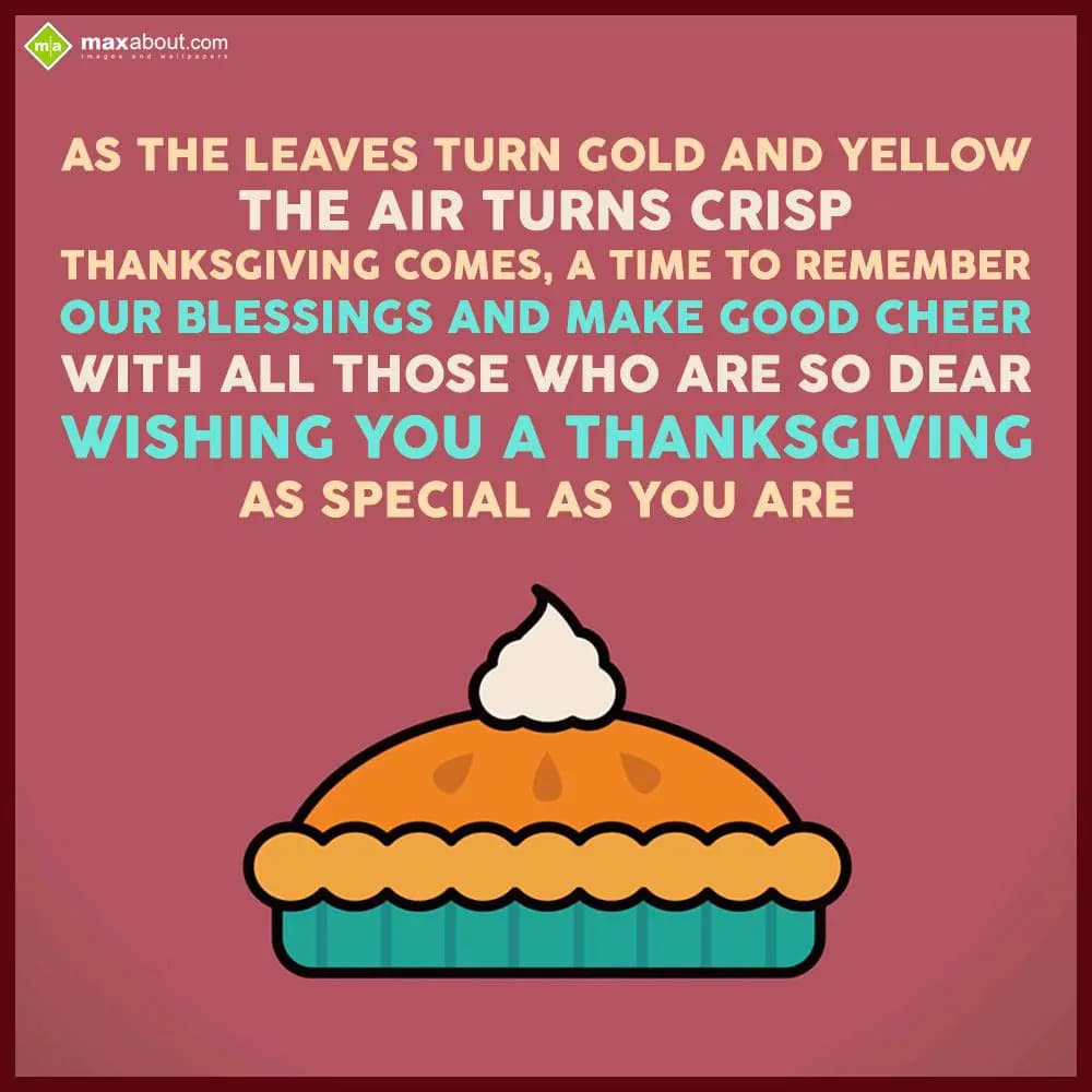 As the leaves turn gold and yellow
The air turns 