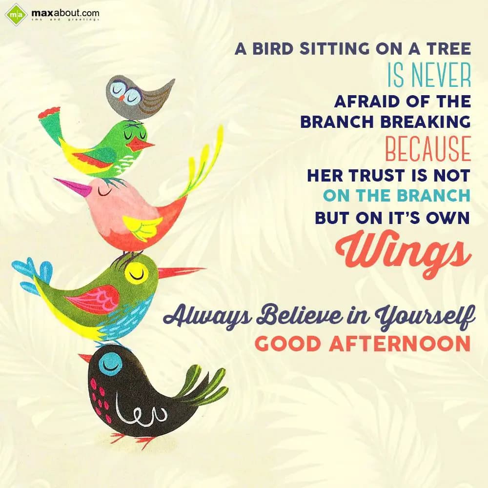 A bird sitting on a tree is never afraid of the br