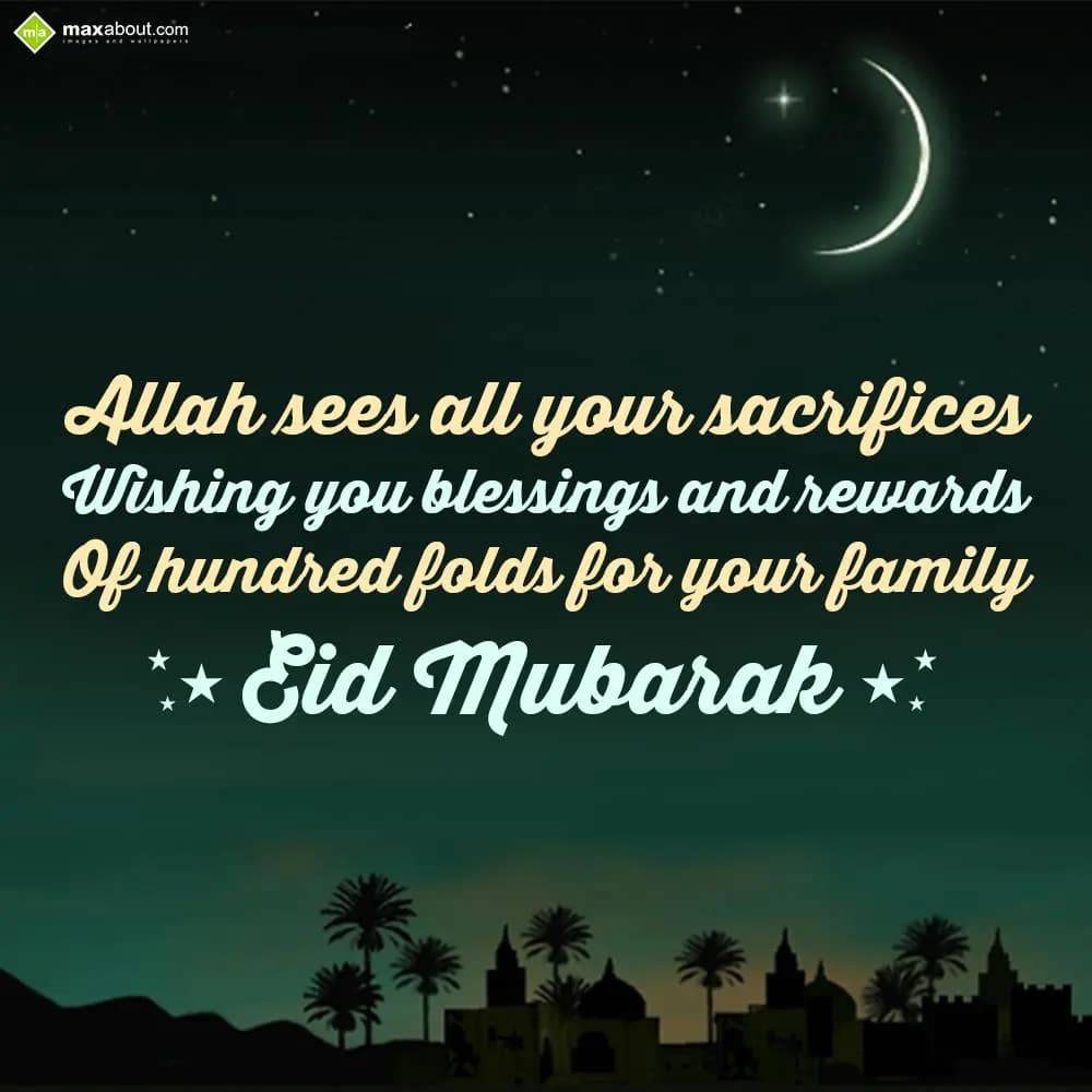 Allah sees all your sacifices. Wishing you blessin