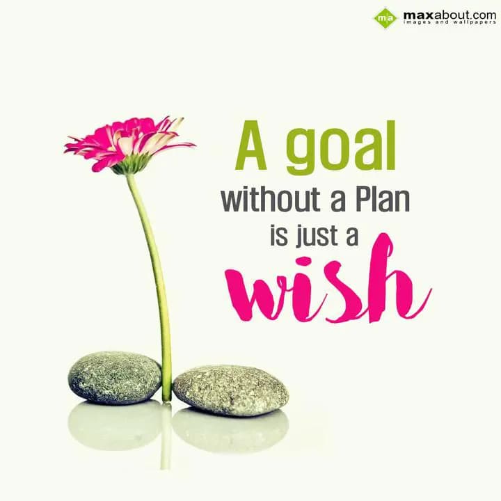 A goal without a plan is just a wish.