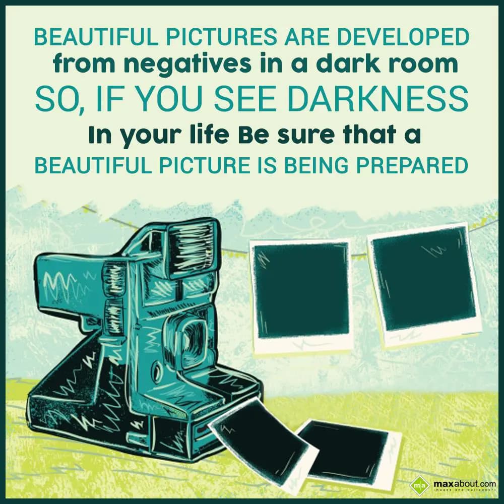 Beautiful pictures are developed from negatives in