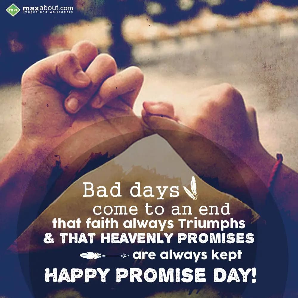 Bad days come to an end that faith always Triumphs