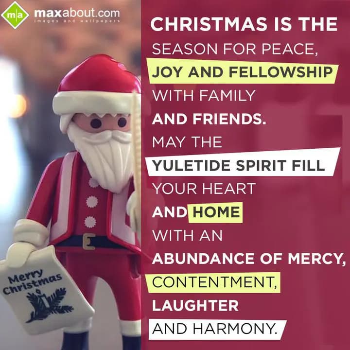 Christmas is the season for peace,
Joy and fellow