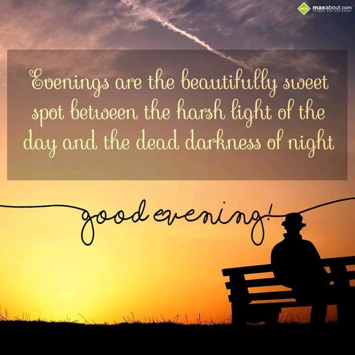 Evenings are the beautifully sweet
spot between t