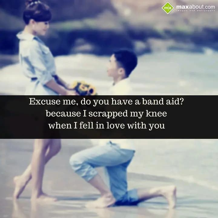 Excuse me, do you have a band aid?
because I scra