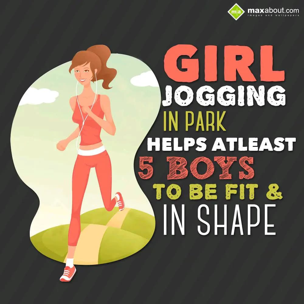 Girl jogging in park helps atleast 5 boys to be fi
