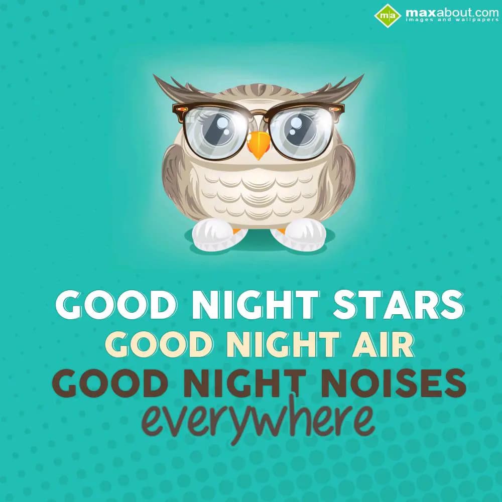 Good night stars,
Good night air,
Good night n