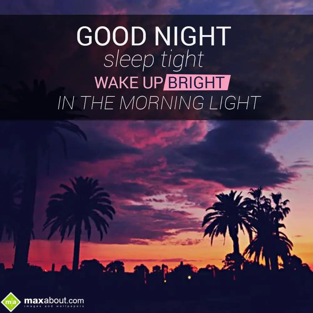 Good Night, Sleep Tight,
Wake Up Bright,
In The 