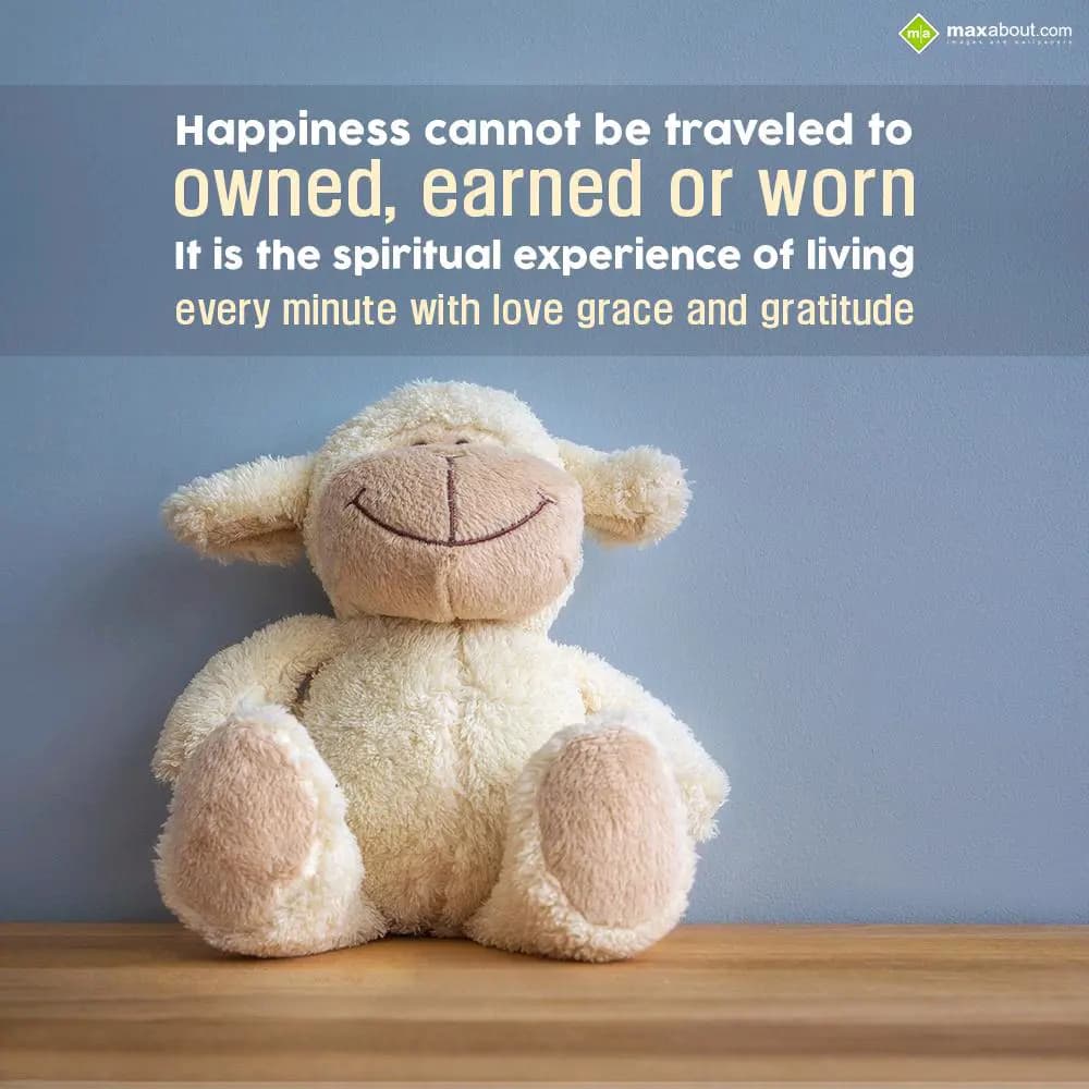 Happiness cannot be traveled to
Owned, earned or 