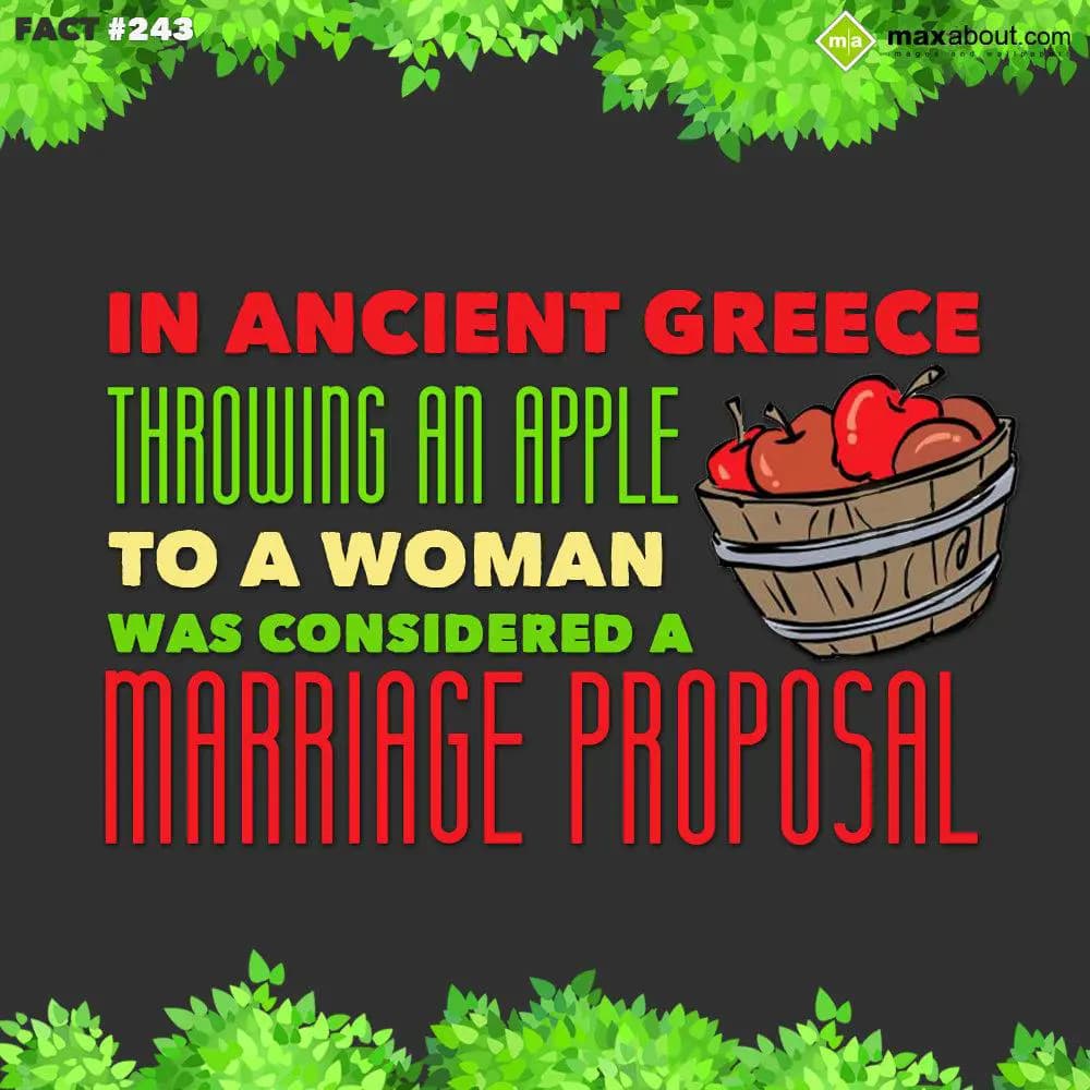 In Ancient Greece, throwing an apple to a woman wa