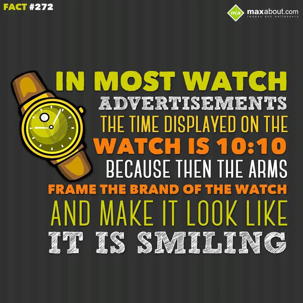 In most watch advertisements, the time displayed o