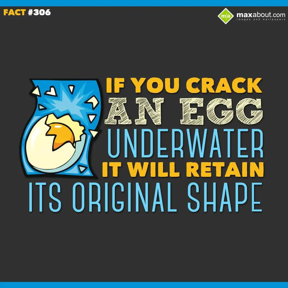 If you crack an egg underwater, it will retain its