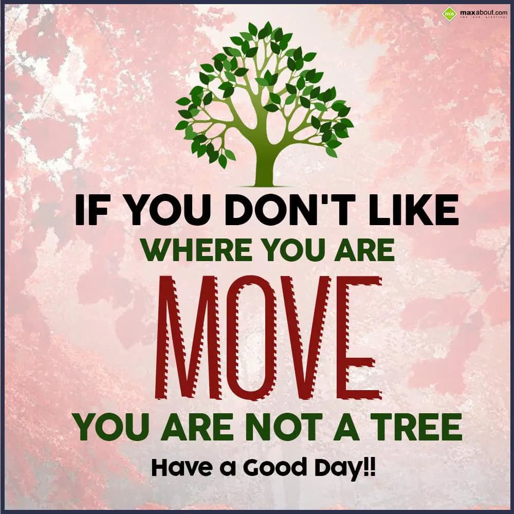 If you don't like where you are, Move.... you are 