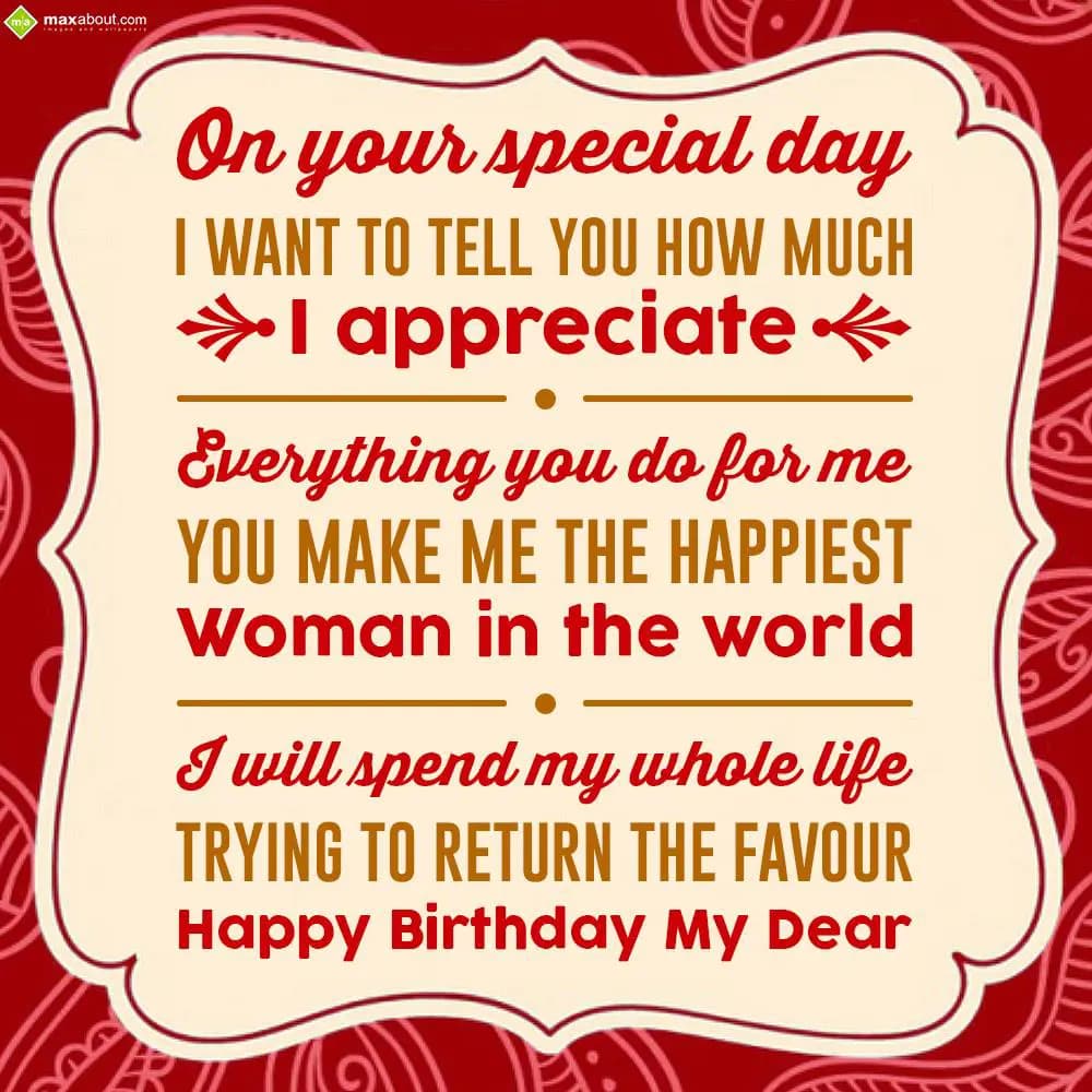 On your special day! I want to tell you how much I