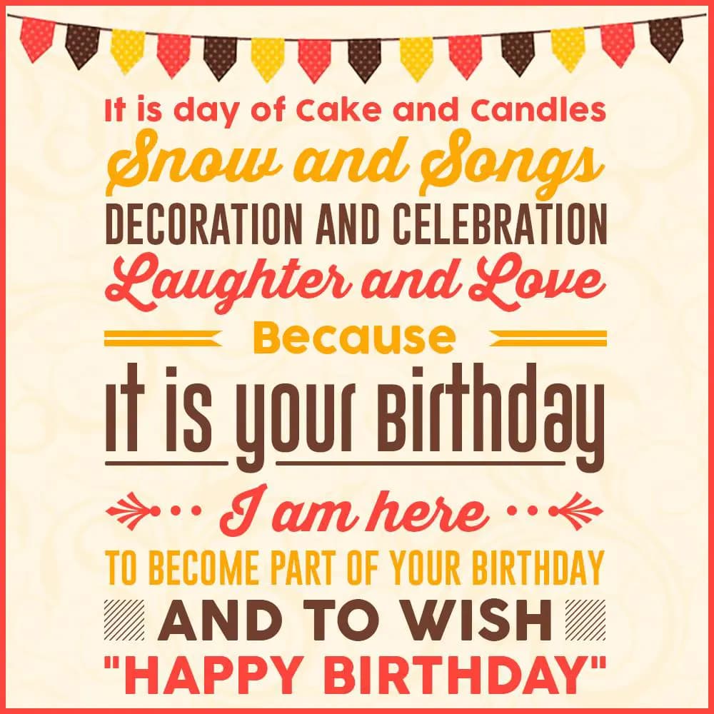 It is day of cake and candles, snow and songs, dec