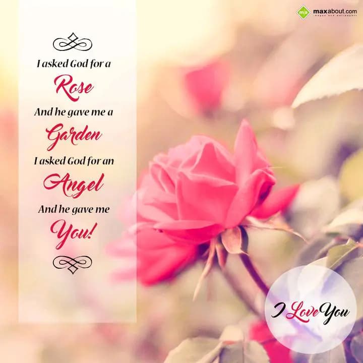 I asked God for a 
Rose
And he gave me a
Garden