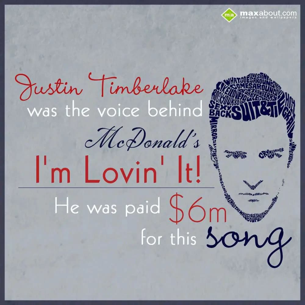 Justin Timberlake was the voice behind Mc Donald's