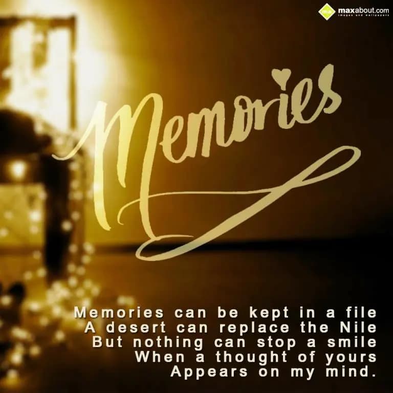 Memories can be kept in a file
A desert can repla