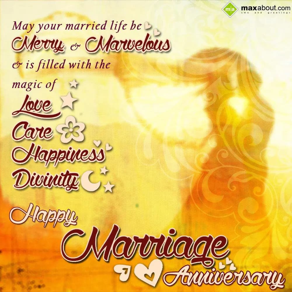May your married life be merry & marvelous & is fi