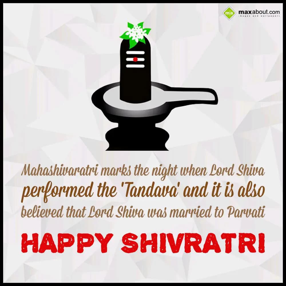 Mahashivaratri marks the night when Lord Shiva 
p