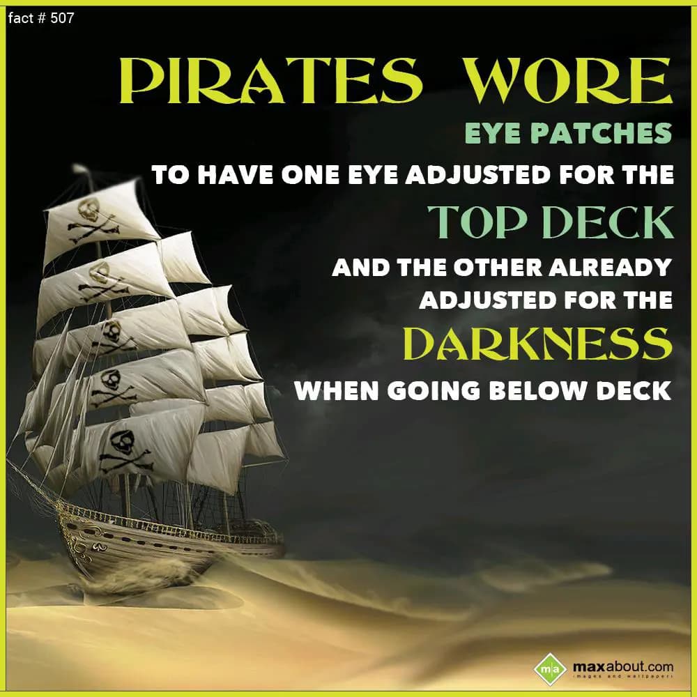 Pirates wore eye patches to have one eye adjusted 