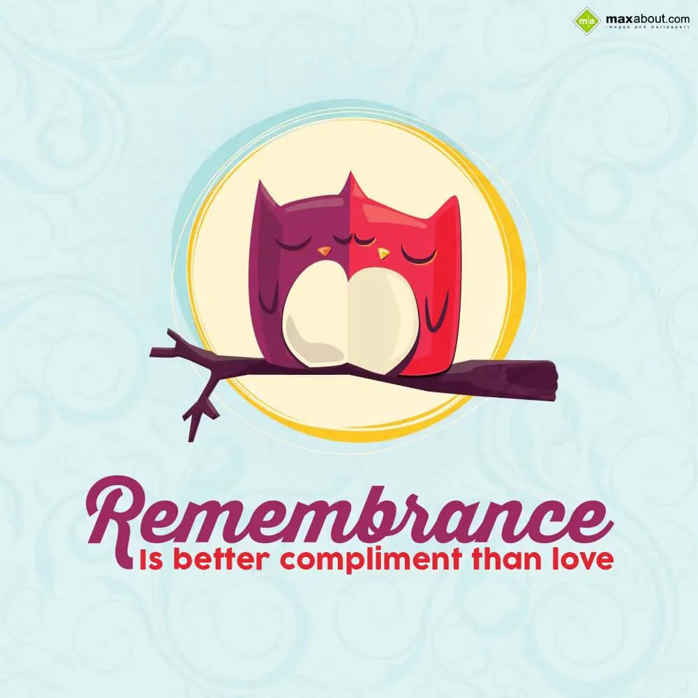 Remembrance is better compliment than love.