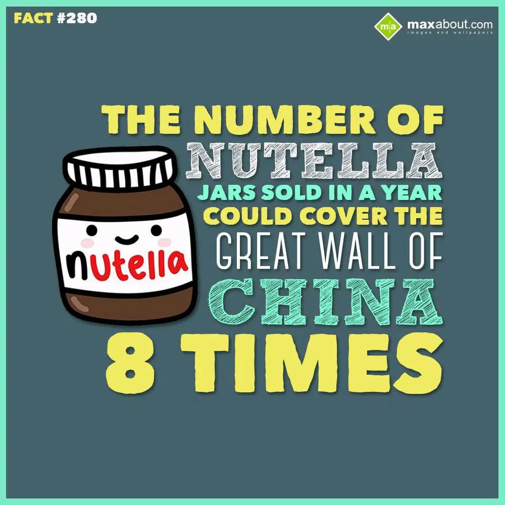 The number of nutella jars sold in a year could co