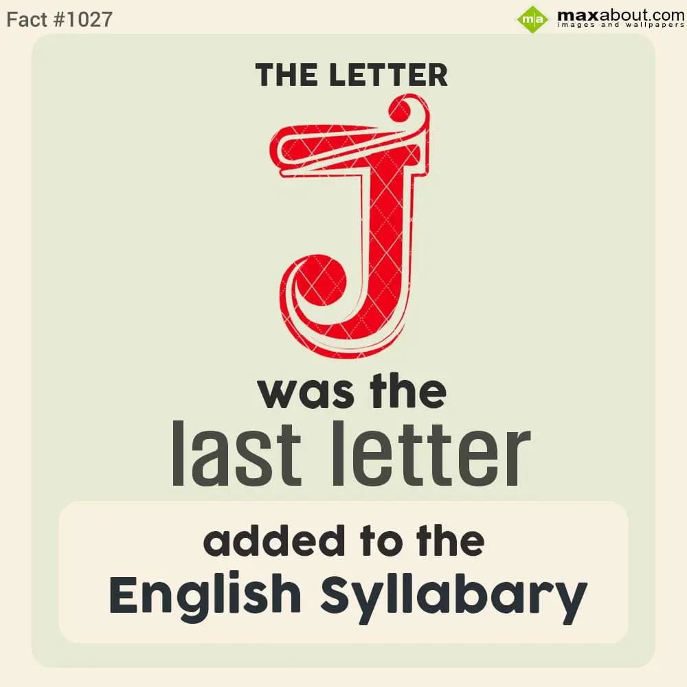 The letter 'J' was the last letter added to the en