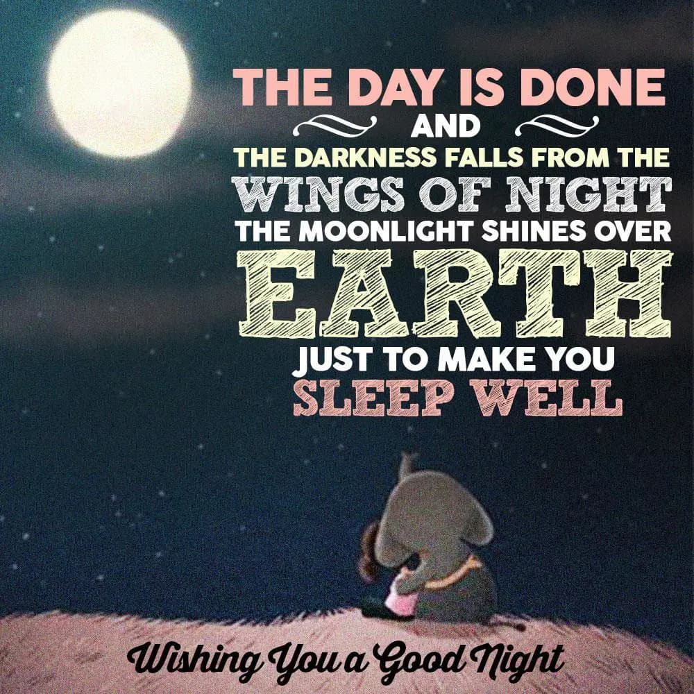 The day is gone and the darkness falls from the wi