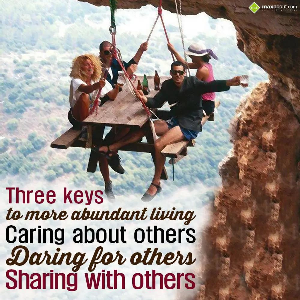 Three keys to more abundant living - Caring about 