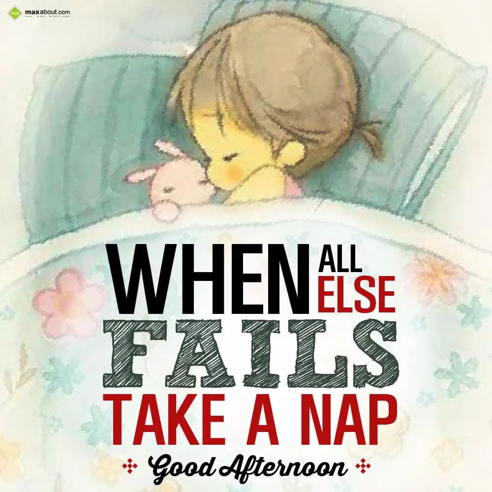 When all else falls take a nap. Good Afternoon!!