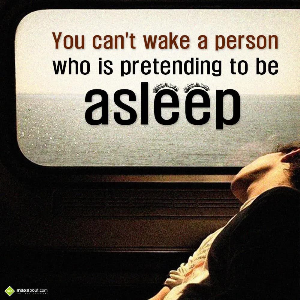 You can't wake a person who is pretending to be as