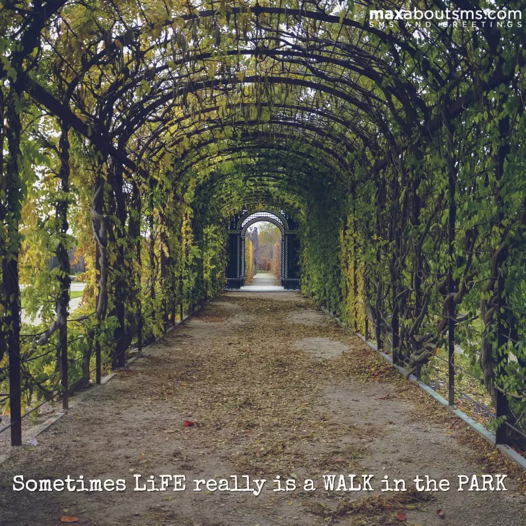 Sometimes LiFE really is a WALK in the PARK
GOOD